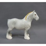 Beswick grey glazed shire horse, with printed factory marks, 21cm high