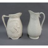 Dudson wheat pattern jug and a 19th century Ruth pattern jug, C.E & M factory mark, tallest 19cm (2)