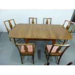 mahogany dining set comprising table and set of six chairs, (7)