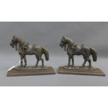 Pair of Victorian cast iron horse doorstops, (2)