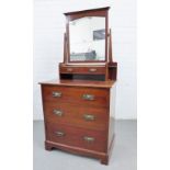 Early 20th century mahogany dressing table / chest, 157 x 77cm