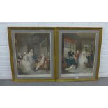 After George Morland - a set of four coloured stipple engraved prints, in glazed frames, sizes