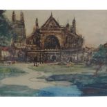 James Kay R.S.A, R.S.W (1858 - 1924) Exeter Cathedral, Watercolour, signed, framed under glass, 31 x