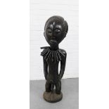 Hemba wooden figure, Democratic Republic of Congo, with a rich patination, 110cm high