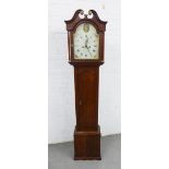 19th century oak eight day longcase clock, the painted dial inscribed Trotter, Jedburgh, with