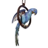 Attibuted to Delphin Massier (French, 1836-1907)A Life-Size Majolica Parrot, France, late 19th