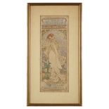 Alphonse Mucha (Czech, 1860-1939) Sarah Bernhardt - La Dame Aux Camelias Color lithograph 13 1/4 x 4