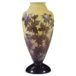 Émile Gallé (French, 1846-1904)A "Thistles" Vase, France, circa 1900Overlaid and acid-etched glass