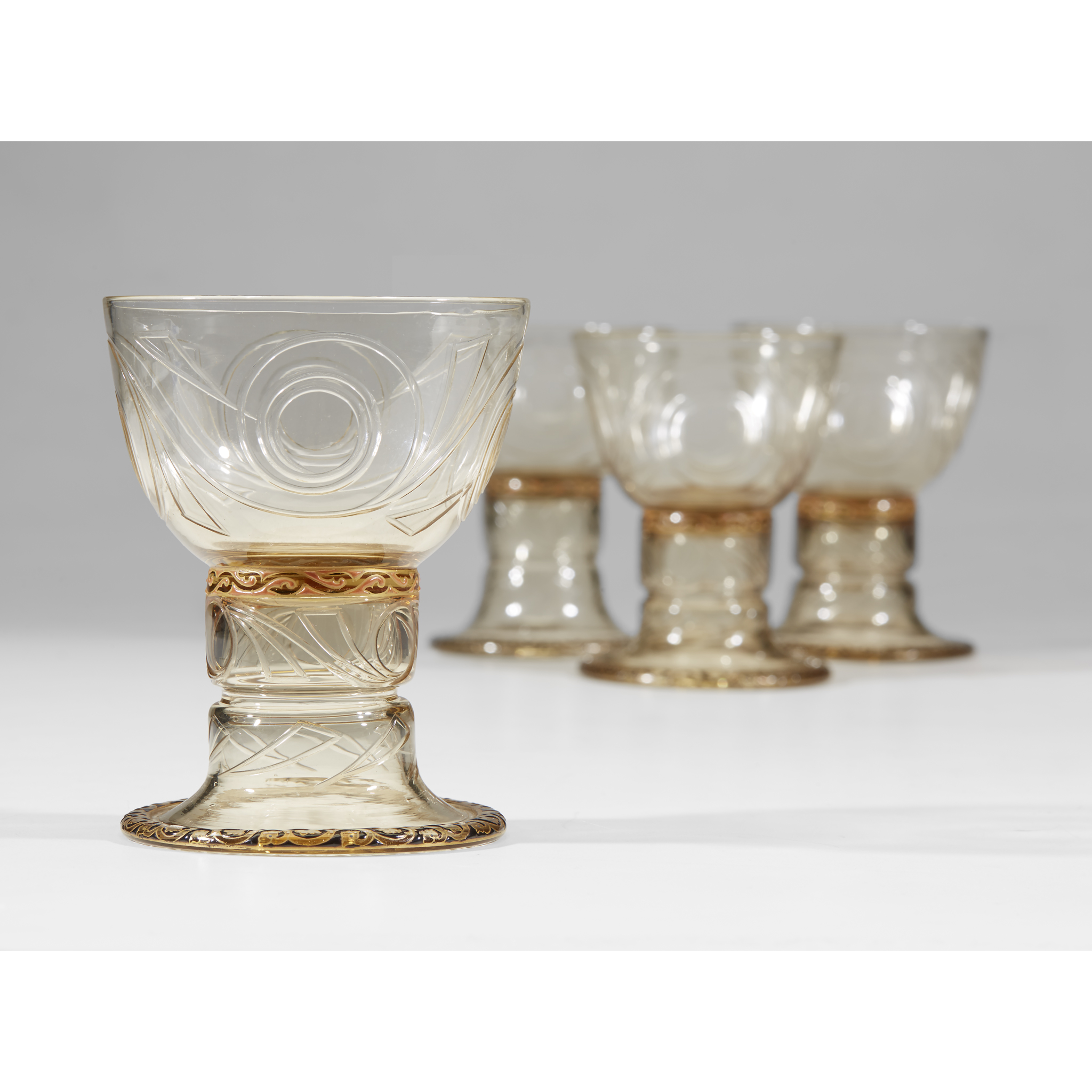 Émile Gallé (French, 1846-1904)A Set of Twelve Drinking Glasses, France, circa 1895 Engraved, - Image 2 of 2