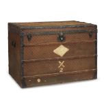 Louis Vuitton (French, est. 1854)A Steamer Trunk, early 20th century Exterior in checked pattern