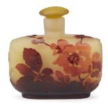 Émile Gallé (French, 1846-1904)A Scent Bottle with Stopper, France, circa 1900 Overlaid and acid-