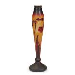 Daum (French, est. 1878)A Tall "Fleurs de Tabac" Vase, Nancy, France, circa 1900 Wheel-carved,