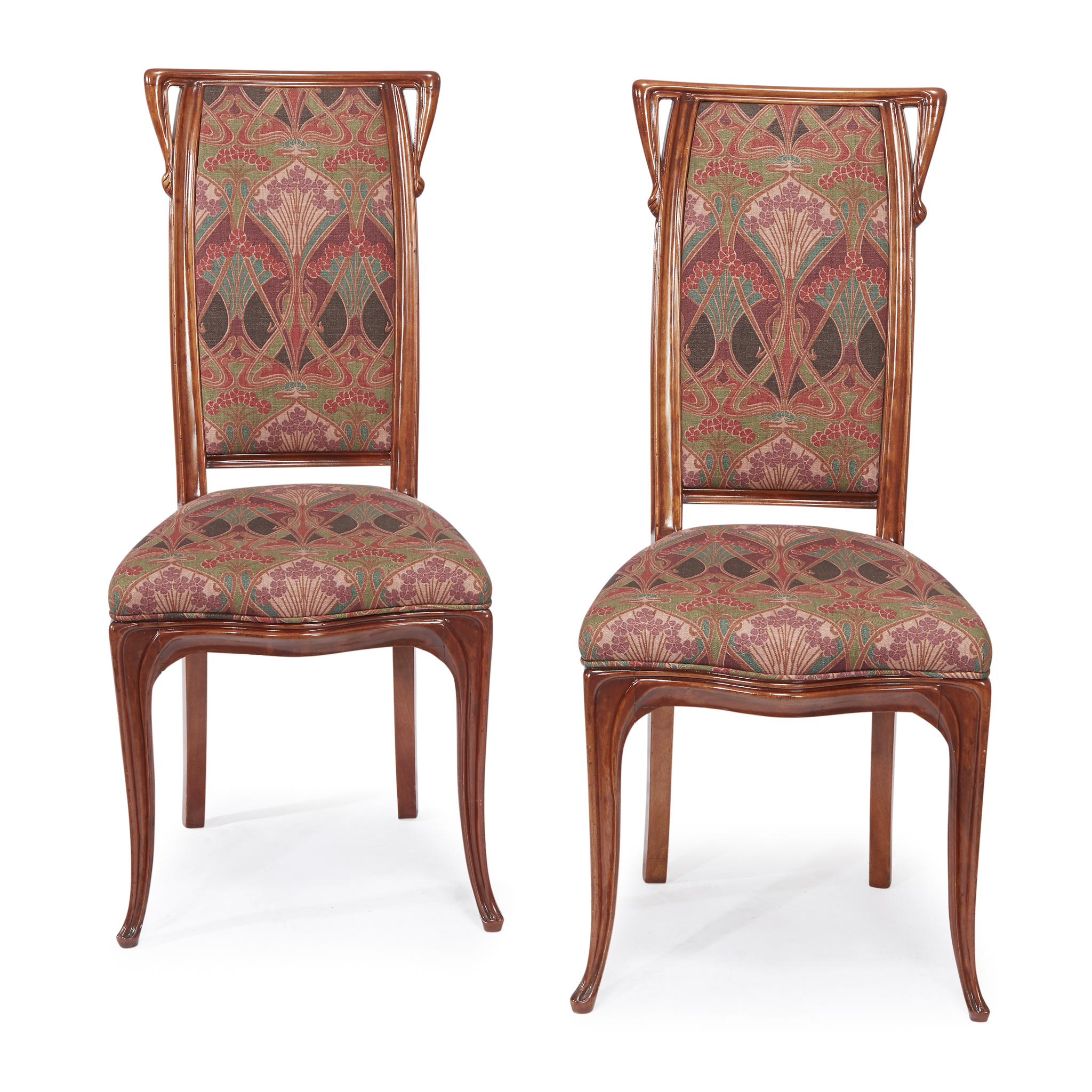 Louis Majorelle (French, 1859-1926)A Pair of Side Chairs, France, circa 1900 Carved walnut, - Image 2 of 3