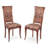 Louis Majorelle (French, 1859-1926)A Pair of Side Chairs, France, circa 1900 Carved walnut,