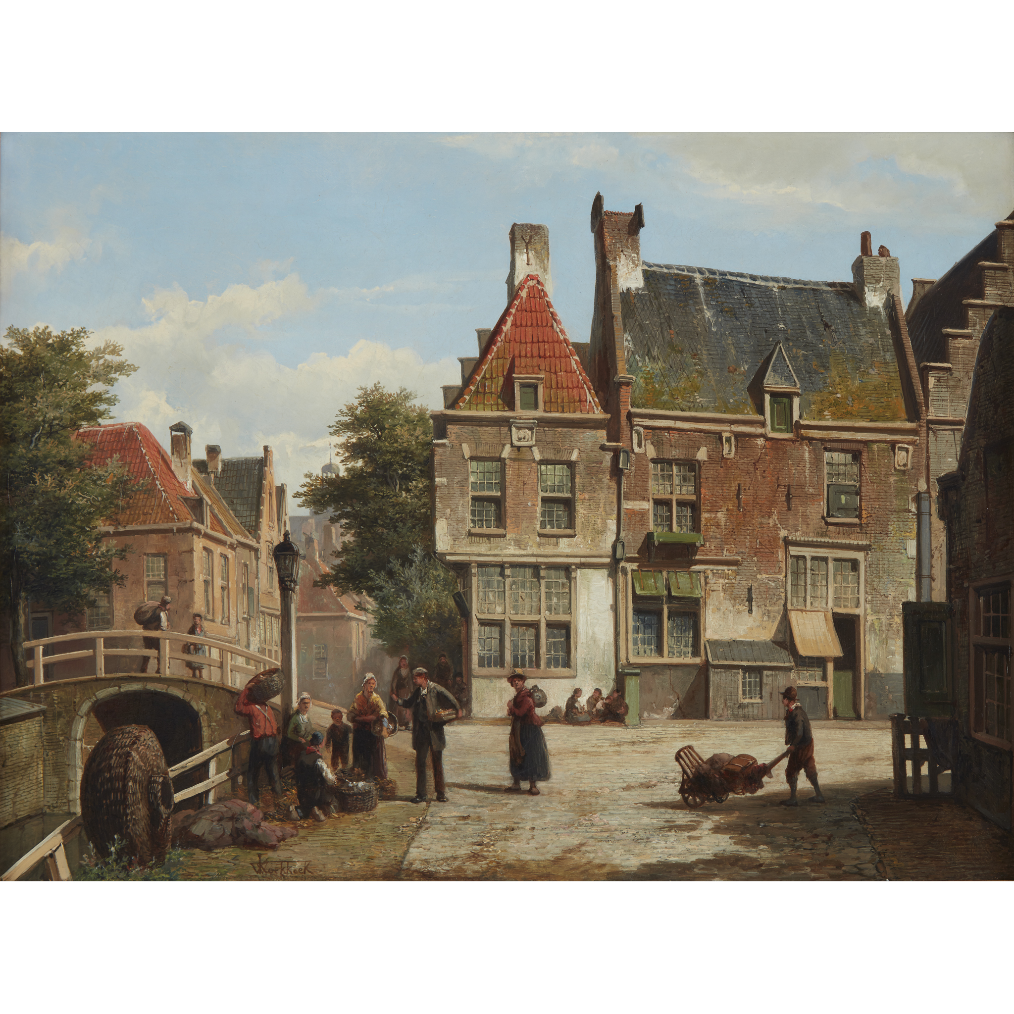 Willem Koekkoek (Dutch, 1839–1895) A Dutch Street in Summer Signed 'W. Koekkoek' bottom left, oil on