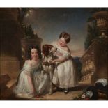 Attributed to Sir Francis Grant (British, c.1803–1878) Two Girls with Their Dog at the Entrance of a