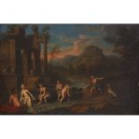 Manner of Bon de Boulogne (French, 1649-1717) Diana and Actaeon Oil on cradled panel 17 1/2 x 27 in.