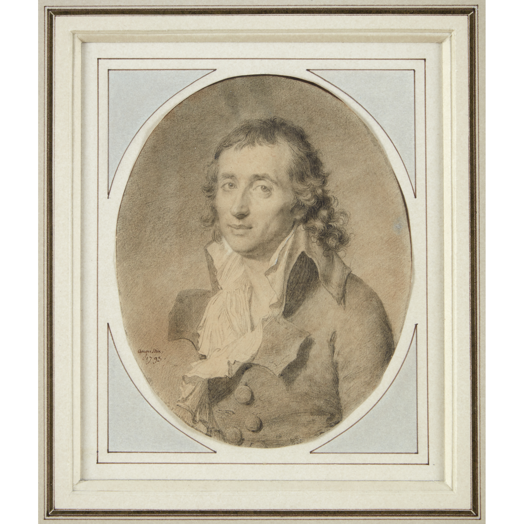 Jean Baptiste Jacques Augustin (French, 1759–1832) Portrait of Camille Desmoulins Signed and