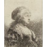 Rembrandt van Rijn (Dutch, 1606-1669) Saskia with Pearls in Her Hair 1634. Etching on laid paper,