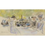 Max Liebermann (German, 1847–1935) Café Scene Signed 'M. Liebermann' bottom left, pastel with pencil