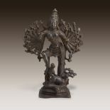 An Indian bronze figure of Durga Mahishasura, 15th/16th century or later