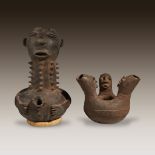 A pair of West African spirit vessels,