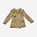 A Plains pictographic beaded hide jacket, Probably Cheyenne, circa 1890