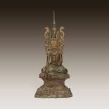 A Burmese gilt bronze figure of a seated Jambhupati Buddha, 17th/18th century