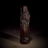 A French late Gothic carved walnut figure of Saint Thomas the Apostle, 16th century