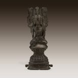 A Burmese bronze figure of a seated Jambhupati Buddha, 17th/18th century