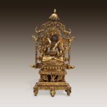 A Tibetan gilt bronze image of Vajrasattva and Consort, 19th century