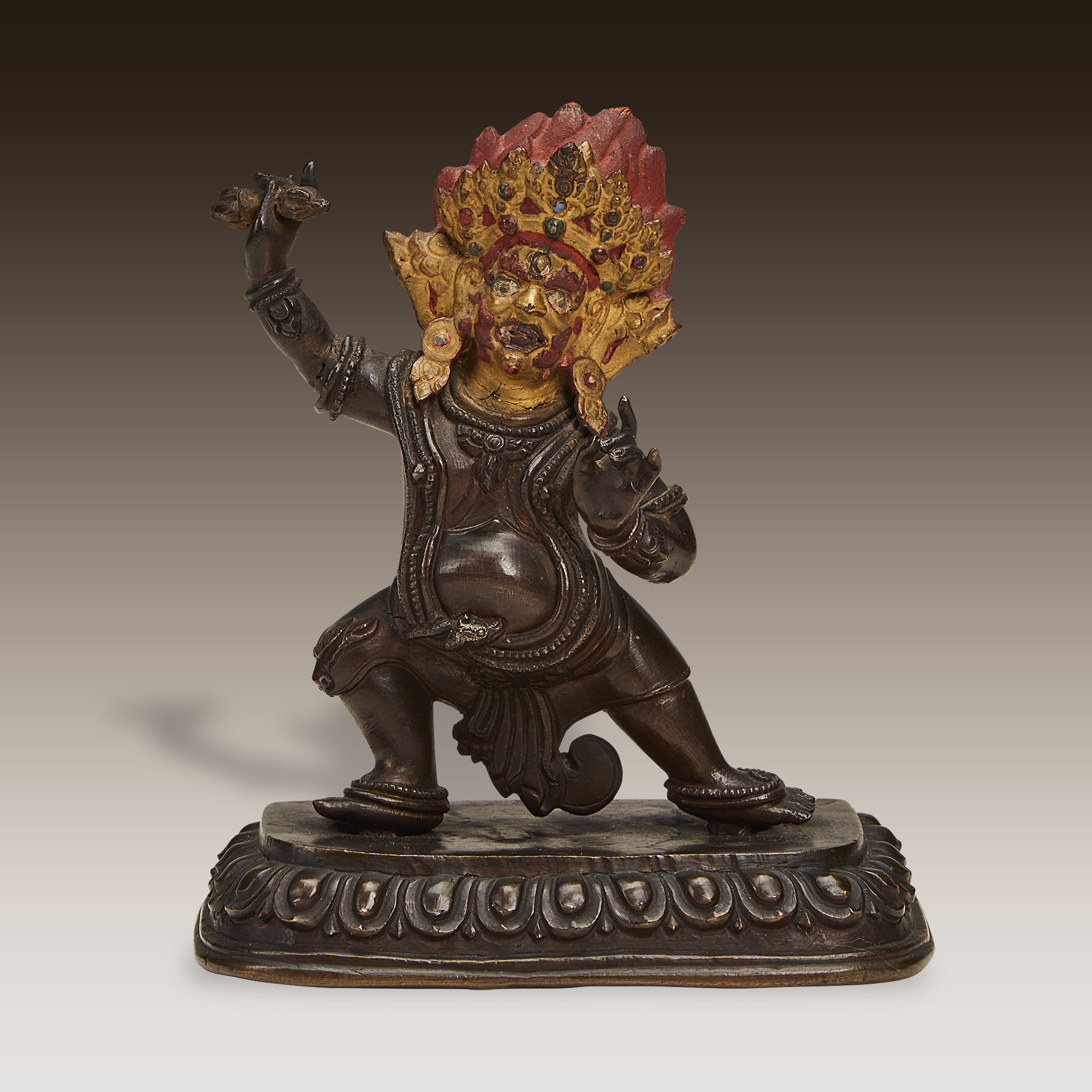 A Sino-Tibetan bronze figure of Vajrapani, 18th/19th century