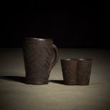 Two Kuba palm wine cups, Democratic Republic of Congo