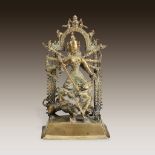 An Indian bronze figure of Durga Mahishasura, 17th/18th century