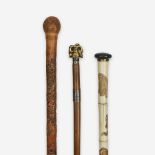 A group of three Japanese canes, Various dates 20th century
