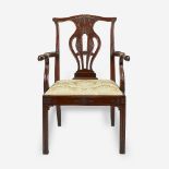 A George III carved mahogany armchair, late 18th century