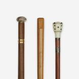 A group of four canes pertaining to games and leisure, Various dates late 19th/20th century