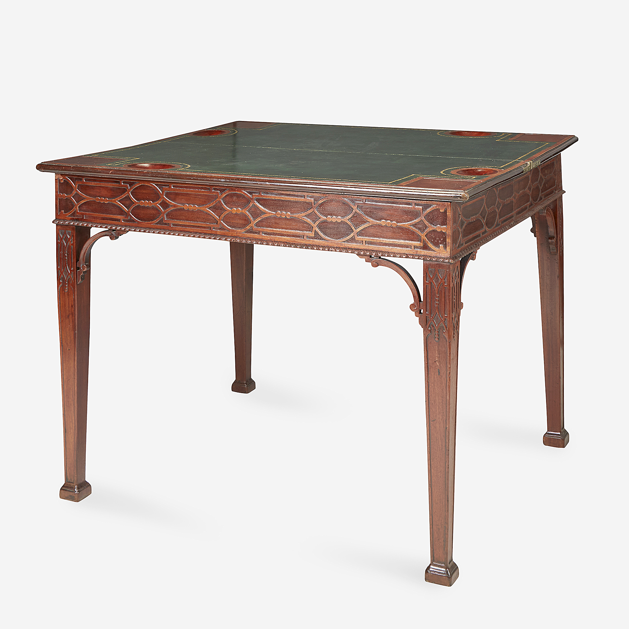 A George III Chinese Chippendale carved mahogany games table, Late 18th century - Image 2 of 2