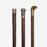 A group of three light canes, Various dates late 19th/20th century