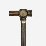 An English silver-mounted ebonized wood kaleidoscope cane, Silver marked John & William Deakin, Ches