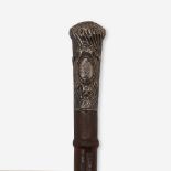 A Continental silver and bamboo double sword cane, Second half 19th century