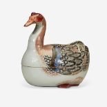 A rare Chinese export porcelain tureen in the form of a goose, Qing Dynasty, Qianlong Period, circa