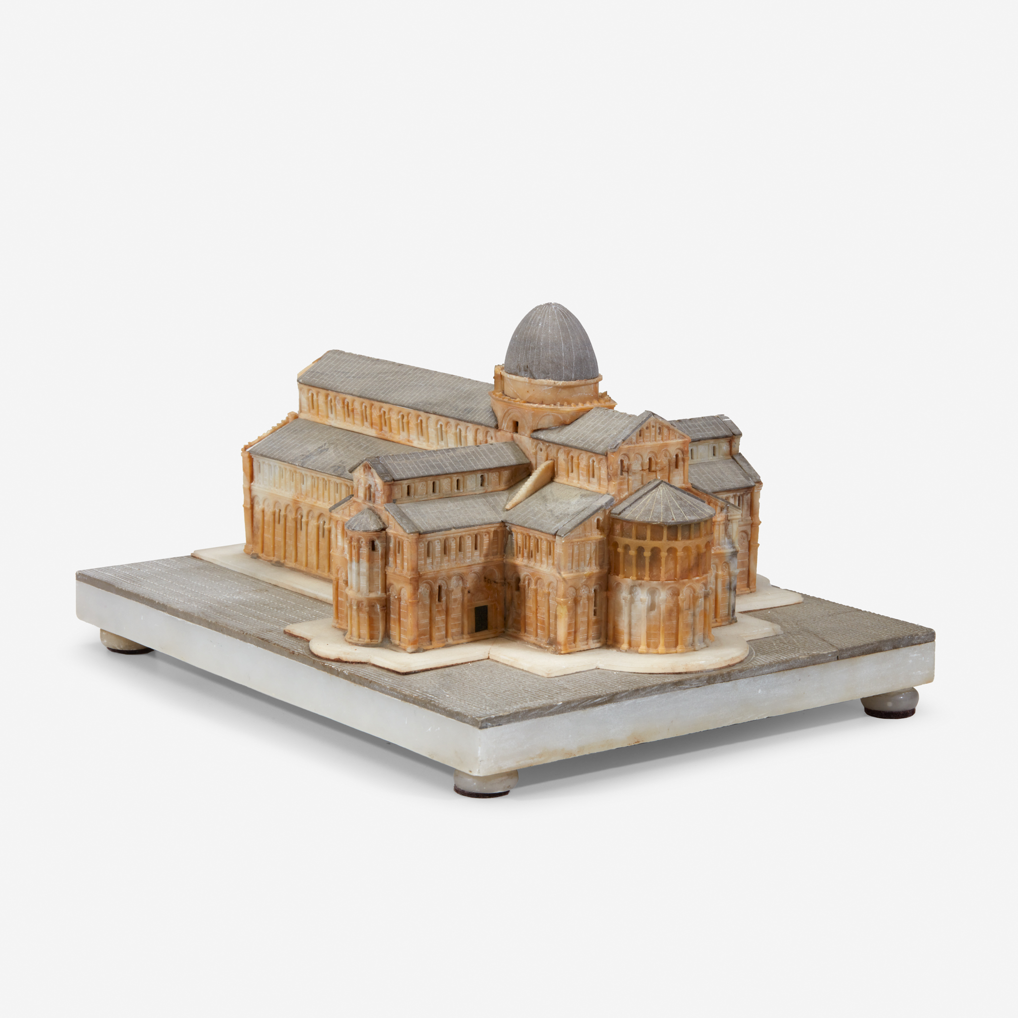 An Italian Grand Tour alabaster model of Pisa Cathedral, circa 1860s - Image 6 of 6