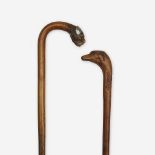Two animal canes, Various dates late 19th/early 20th century