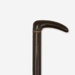 A steel and mahogany Pepperbox-stiletto cane, Probably French, late 19th century