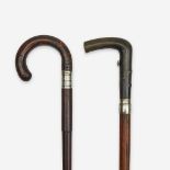 A group of two shotgun canes, Various dates 19th century