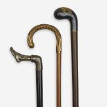 A group of three canes, Various dates late 19th/early 20th century