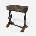 A Chinese export gilt lacquer sewing table, 19th century