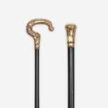 Two gold-mounted ladies' canes, Various dates late 19th/early 20th century