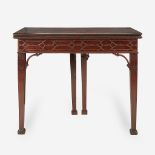 A George III Chinese Chippendale carved mahogany games table, Late 18th century